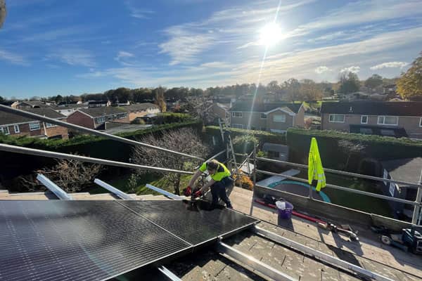 Solar PV being installed